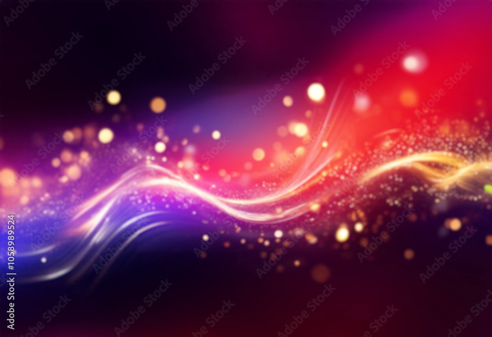 A dark background with a wave of golden light and scattered bokeh. A dark background with a wave of golden light and scattered bokeh.