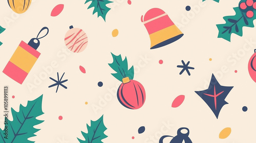 Christmass pattern background Flat design