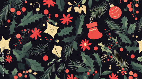 Christmass pattern background Flat design