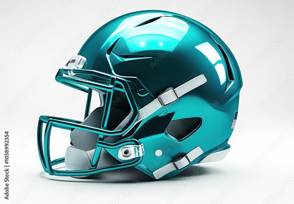 Fototapeta premium Teal Football Helmet.