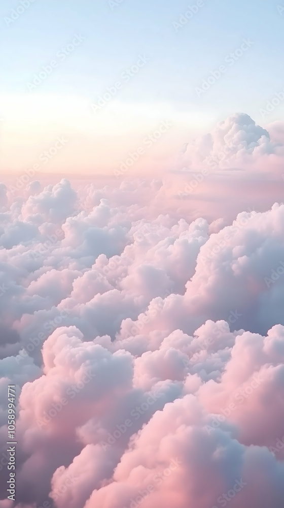 the evening sky, with clouds in gentle shades of pink, lavender, and peach the evening sky, with clouds in gentle shades of pink, lavender, and peach