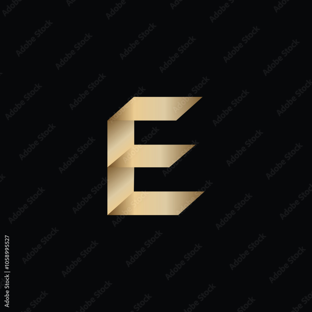 Gold Letter E Logo