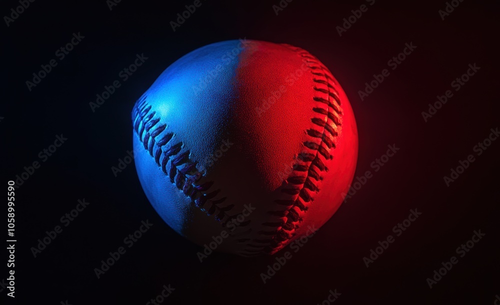 Baseball Red Blue Light. Baseball Red Blue Light.