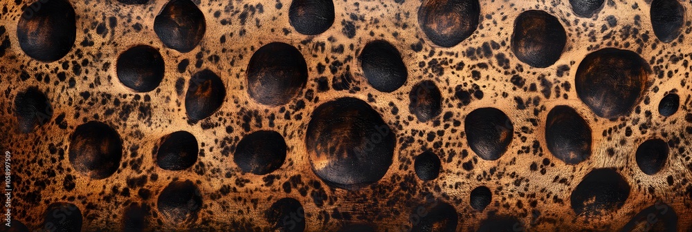 unique palm wood texture with dark, spotted grain patterns, offering an exotic look. The bottom is clear unique palm wood texture with dark, spotted grain patterns, offering an exotic look. The bottom is clear