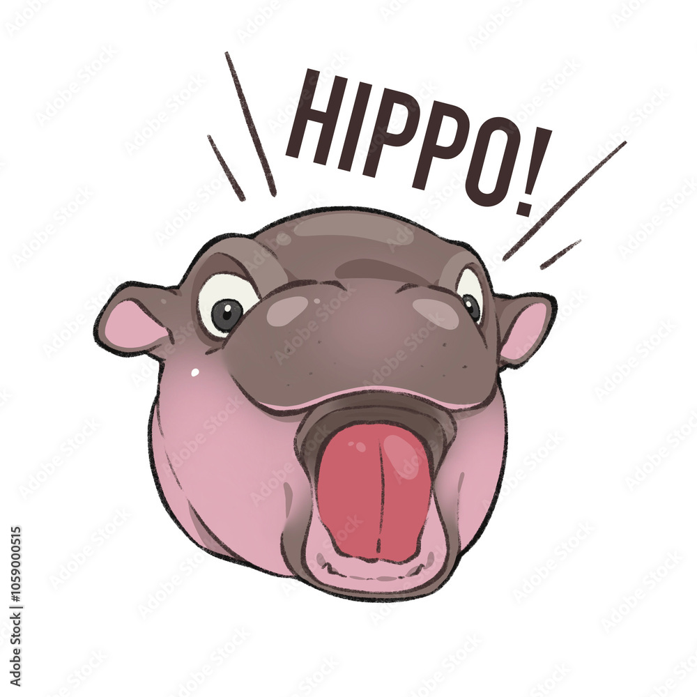 Fototapeta premium Baby Hippo with mood