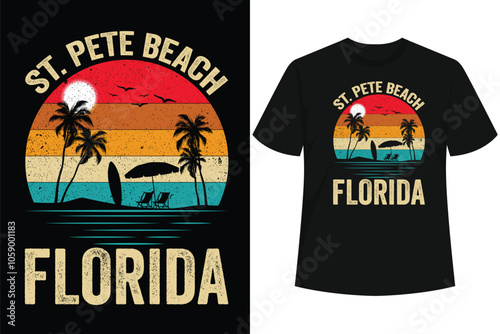 Family Vacation Vintage Retro Florida St. Pete Beach T-Shirt