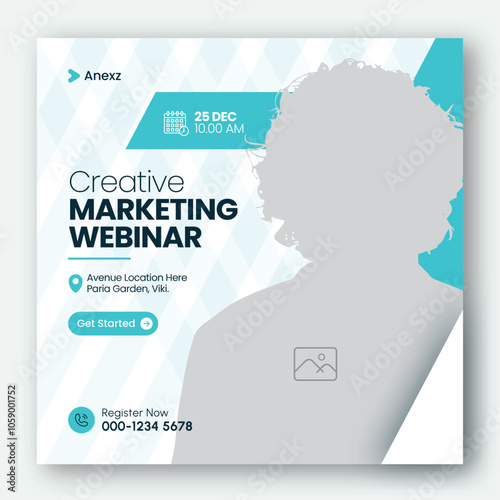 Online webinar or conference invitation social media post banner design template for corporate business agency
