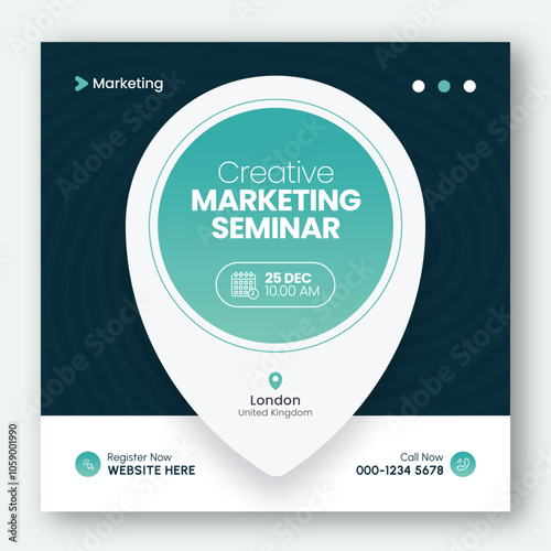 Online webinar or conference invitation social media post banner design template for corporate business agency