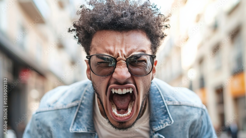A person displaying anger in a culturally appropriate manner, influenced by social norms and contexts A person displaying anger in a culturally appropriate manner, influenced by social norms and contexts