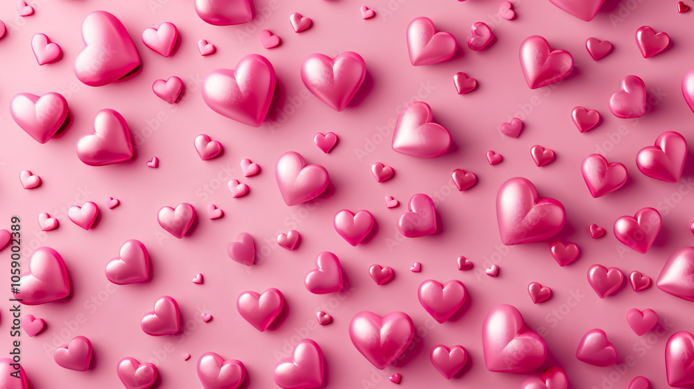 many pink hearts scattered on a pink background many pink hearts scattered on a pink background