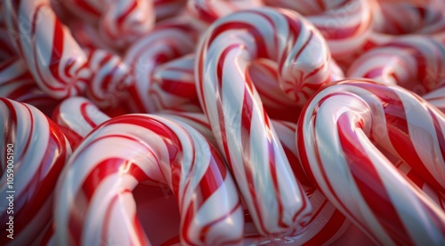 Close Up of Red And White Candy Canes