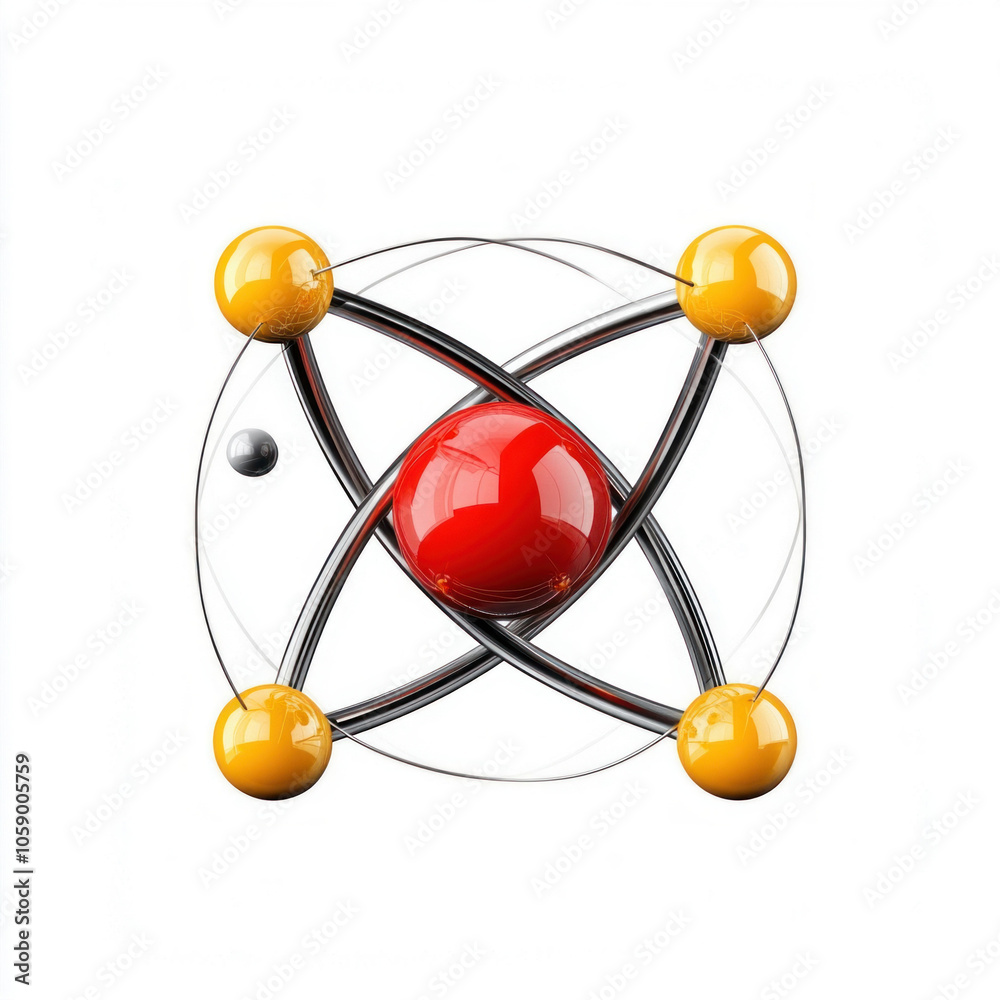 3D Model of an Atom with Electrons 3D Model of an Atom with Electrons