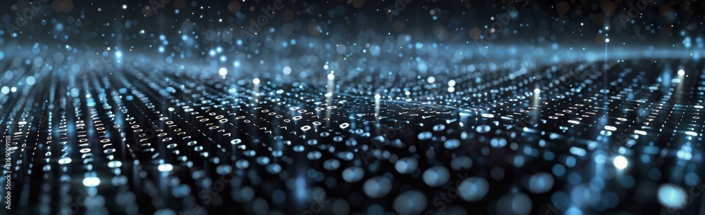 Abstract Digital Binary Code Pattern In Dark Environment Abstract Digital Binary Code Pattern In Dark Environment