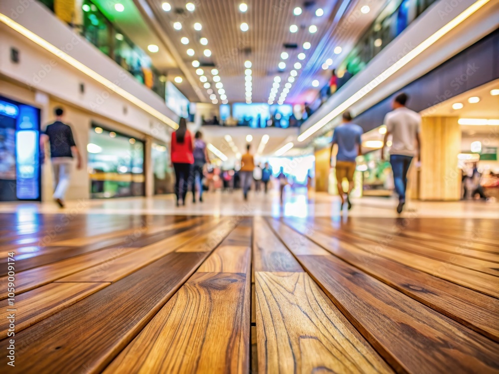 Rich hardwood floors create a welcoming and luxurious feel in a crowded shopping mall. Rich hardwood floors create a welcoming and luxurious feel in a crowded shopping mall.