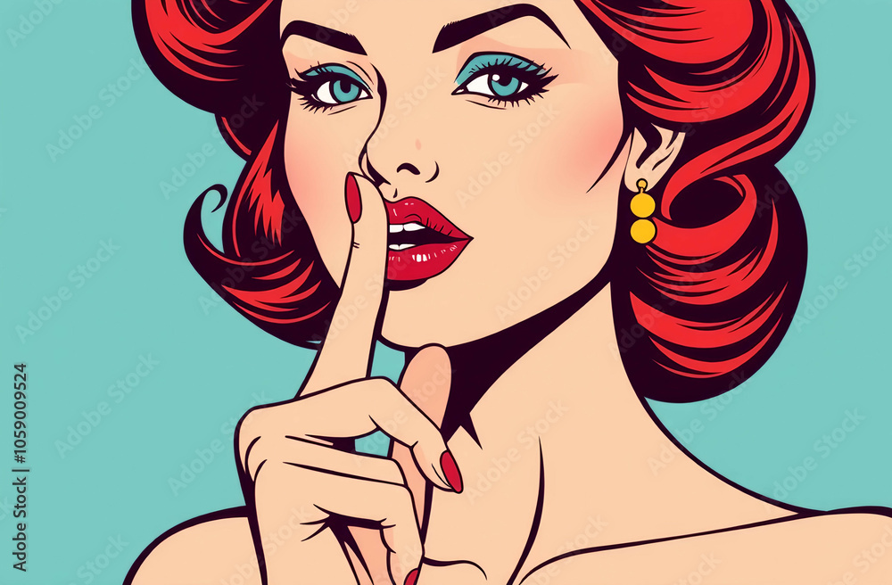 woman with short hair in comic book pop art style woman with short hair in comic book pop art style