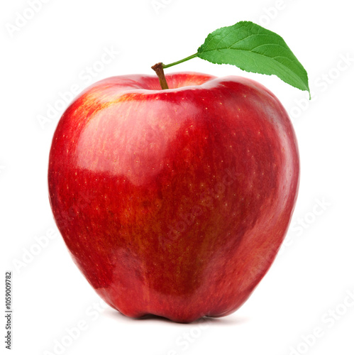 Red apple on white background