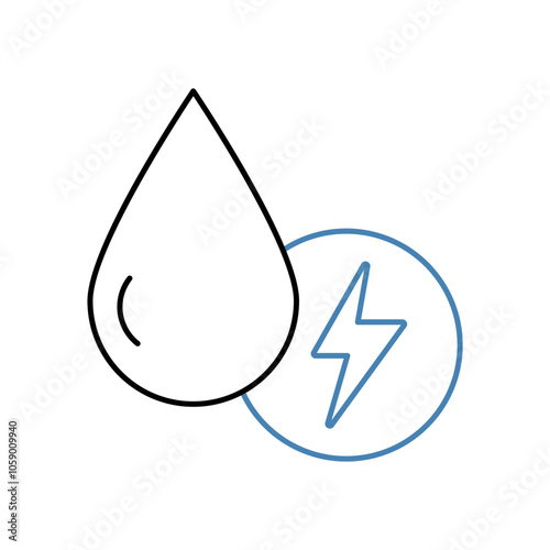 hydropower concept line icon. Simple element illustration. hydropower concept outline symbol design.