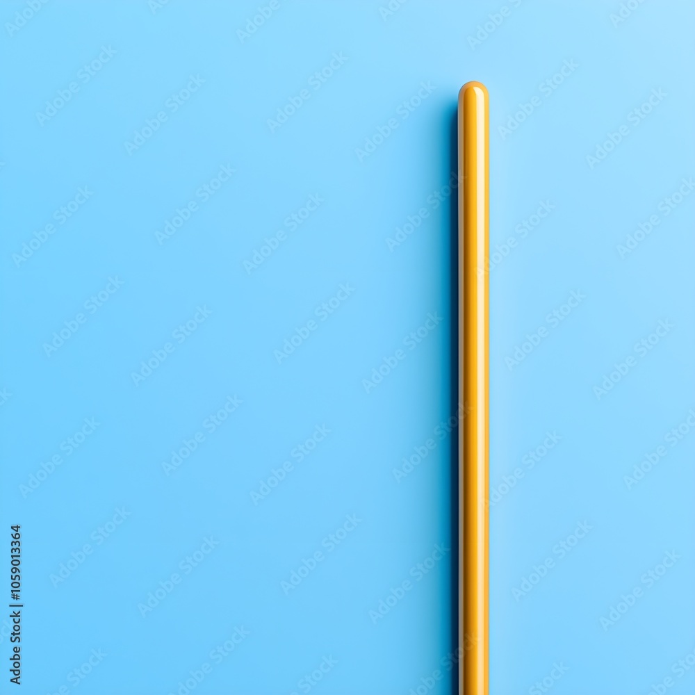 Minimalist yellow object against a blue background Minimalist yellow object against a blue background