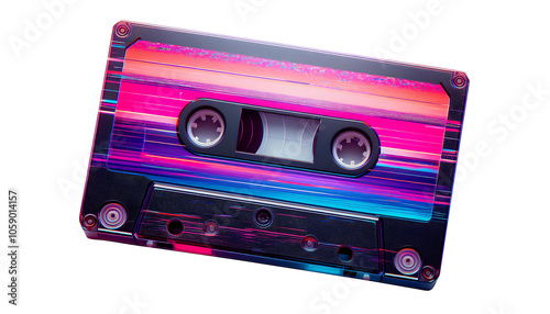 Neon Glow Cassette Tape Retro 80s Vibes