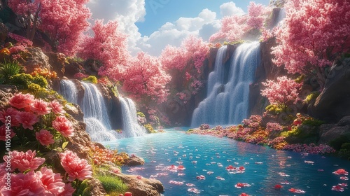 whimsical illustration of a colorful sweet world, filled with candy landscapes, chocolate rivers, and vibrant flora, invoking a sense of joy and playful imagination