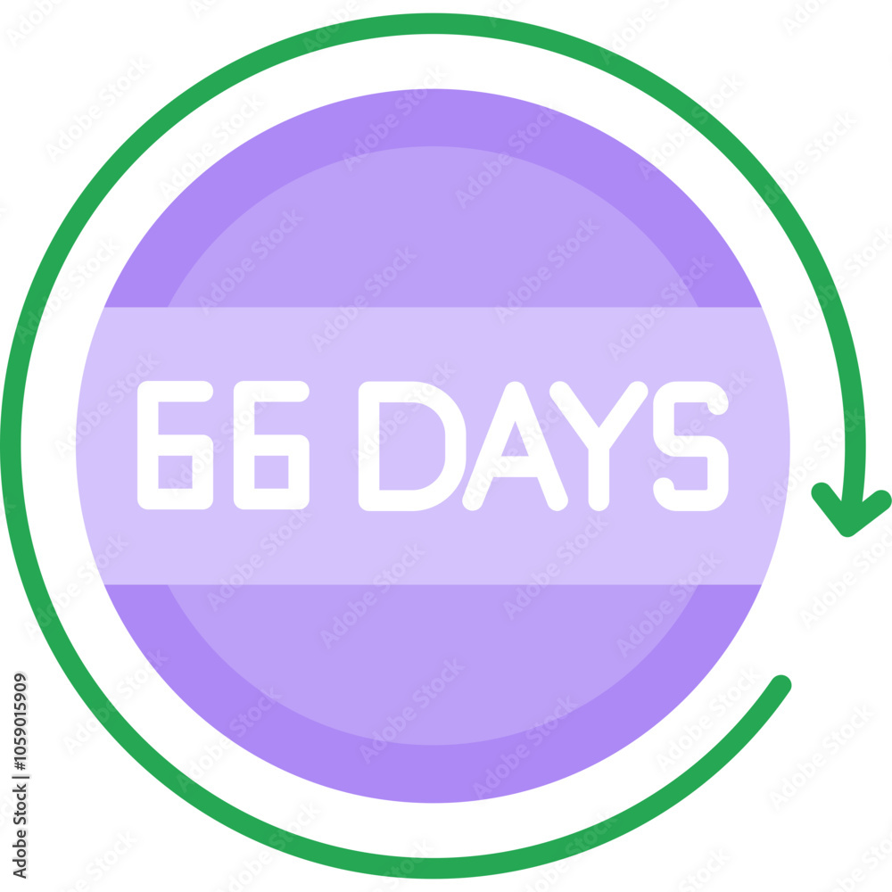 66 Days Return Icon