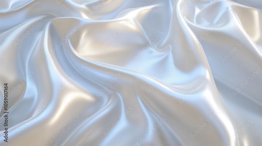 Obraz premium seamless subtle white glossy soft abstract texture folds elegantly across a pristine background, creating a sense of depth and sophistication perfect for design applications