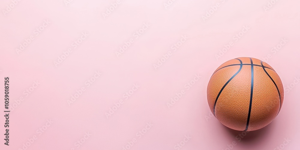 A basketball on a pink background, showcasing a vibrant and playful sports theme. A basketball on a pink background, showcasing a vibrant and playful sports theme.