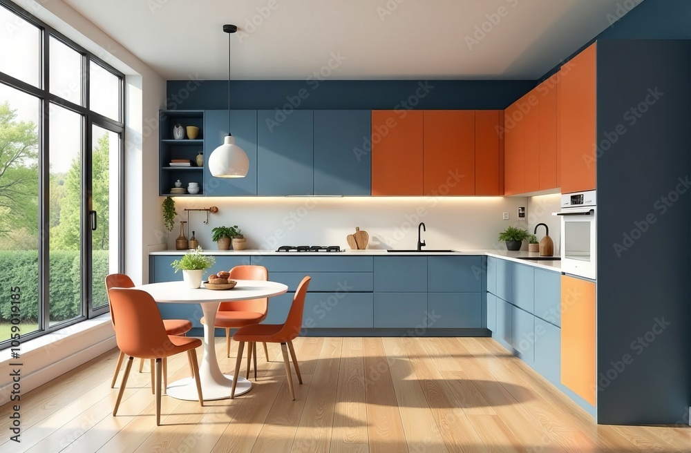 Fototapeta premium modern kitchen interior with kitchen
