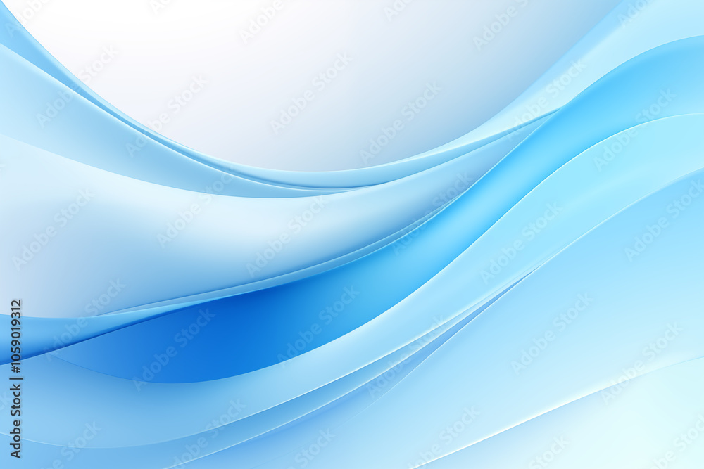 Obraz premium Abstract Blue Waves on White Background