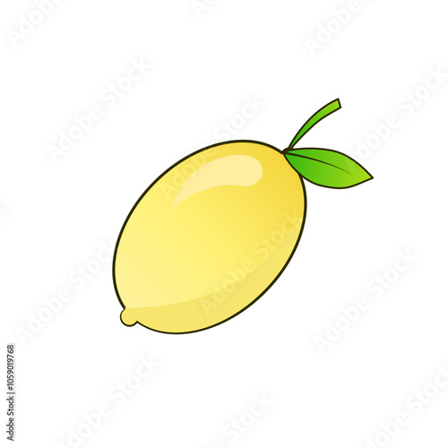 simple illustration of lemon fruit