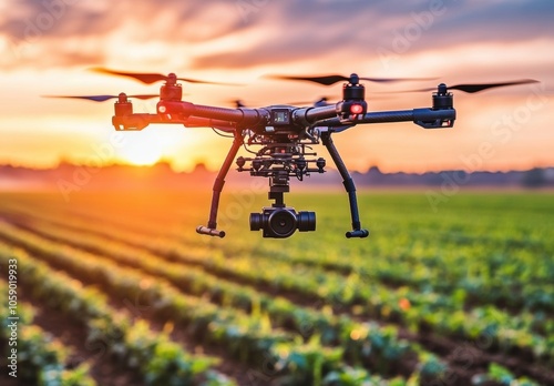 Drone Sunset Flight.