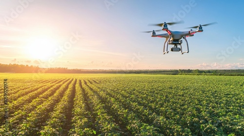 Drone Over Farm Field.