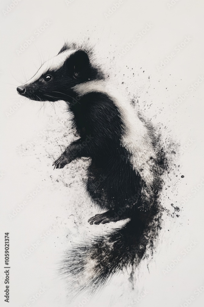 Sketched image of a badger with movement lines around it, conveying swiftness. Sketched image of a badger with movement lines around it, conveying swiftness.