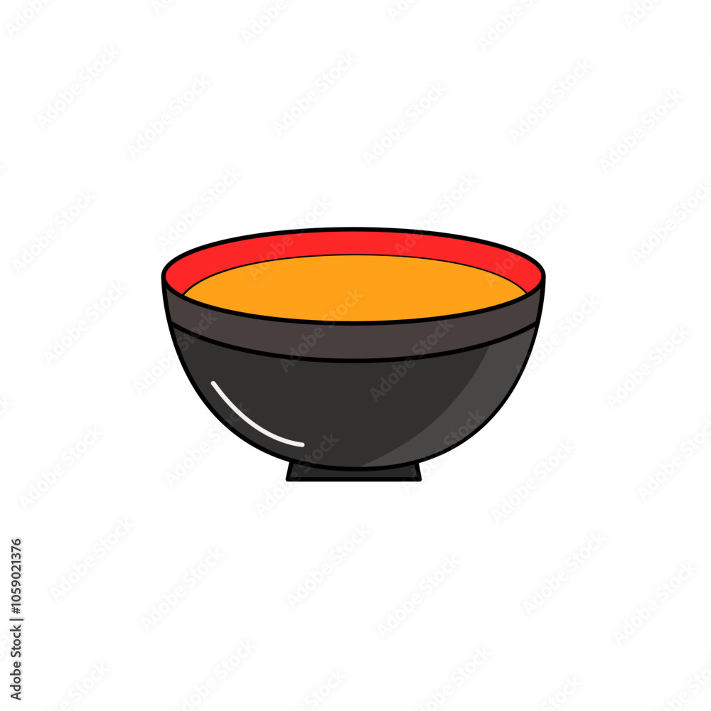 simple illustration of a black bowl simple illustration of a black bowl