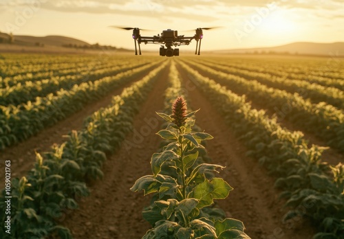 Drone over Farm Field. photo