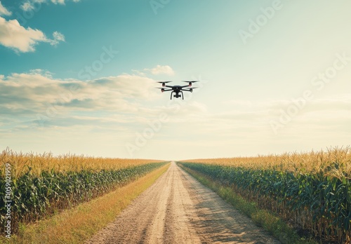 Drone Over Cornfield.