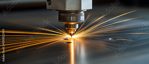 Laser Cutting Machine in Action. photo