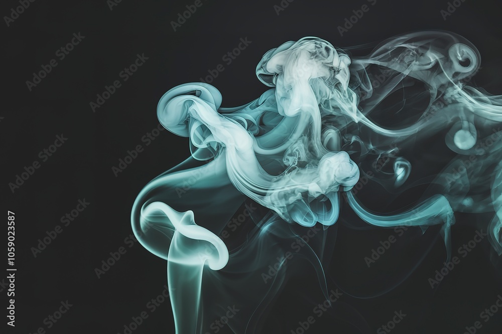 Fototapeta premium A photo of delicate, ethereal smoke rising against a dark background.