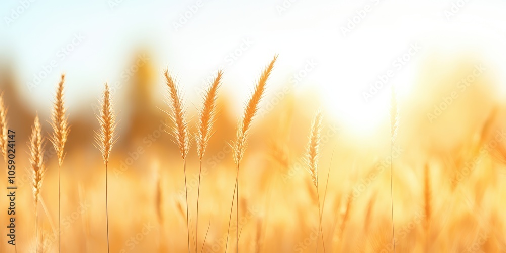 Close-up of golden wheat grass swaying gently in the sunlight, showcasing nature's beauty during a serene summer day. Close-up of golden wheat grass swaying gently in the sunlight, showcasing nature's beauty during a serene summer day.