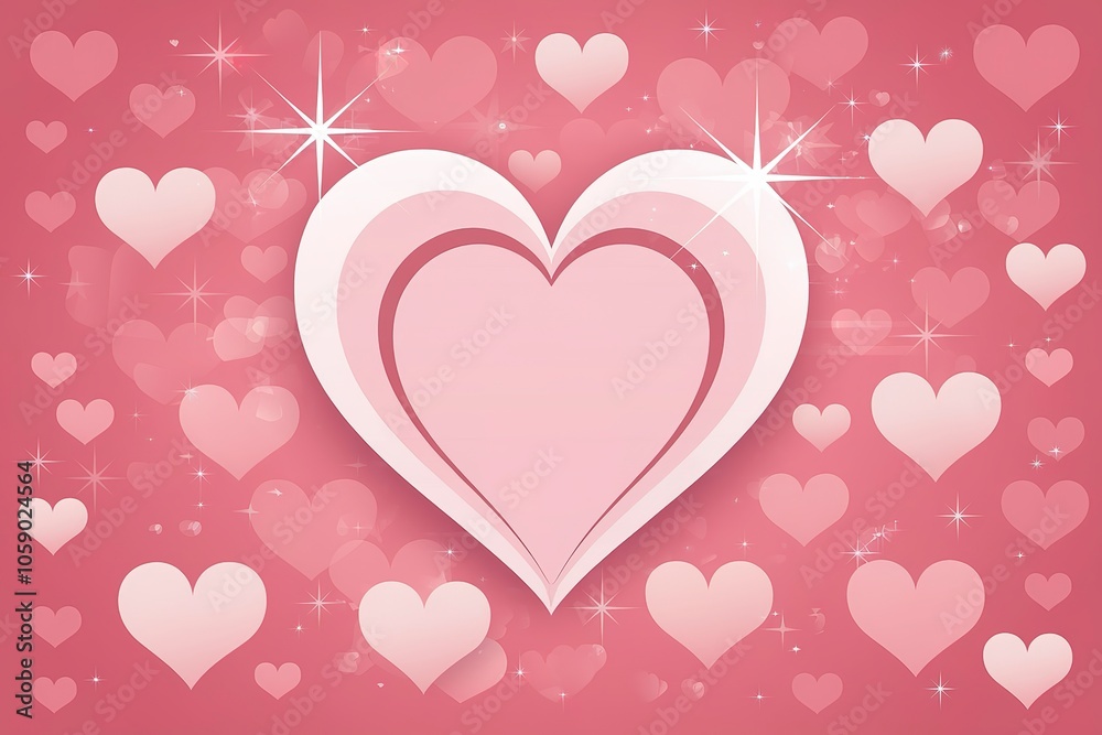 A vibrant pink background with a large heart-shaped design in the center.