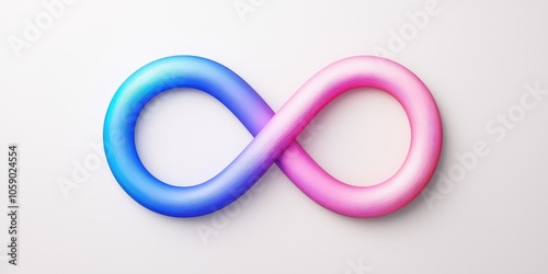 Colorful infinity symbol made of smooth curves, isolated on a clean background.