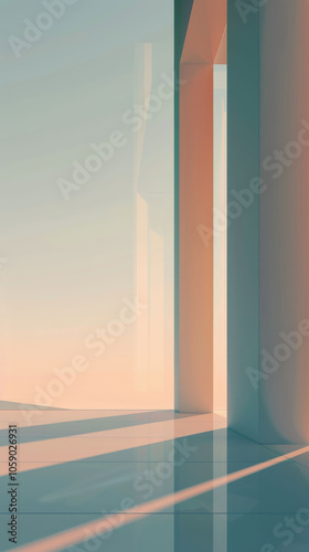 Minimalist Interior With Sunlight