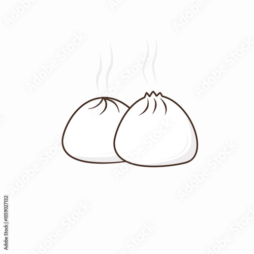 illustration of warm steamed buns
