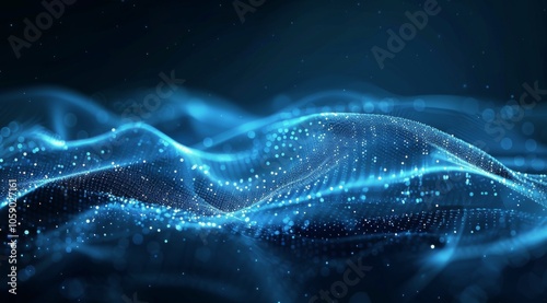 Abstract Blue Digital Wave