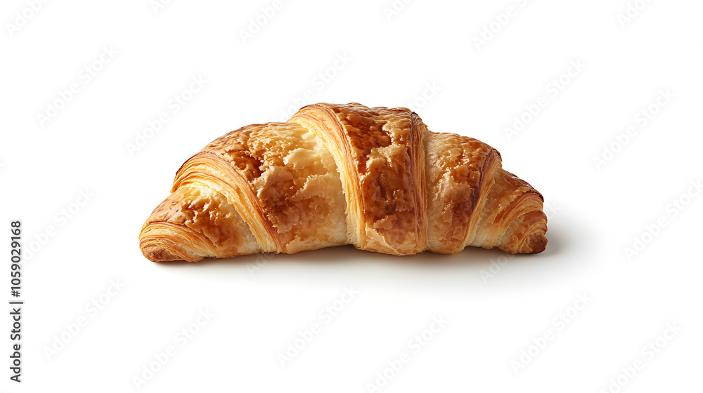 Freshly baked golden brown croissant with flaky texture and buttery aroma Freshly baked golden brown croissant with flaky texture and buttery aroma