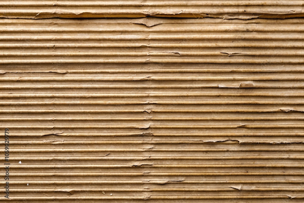 Close-up texture of old corrugated cardboard, showing rough, worn details and natural folds, ideal for backgrounds. Close-up texture of old corrugated cardboard, showing rough, worn details and natural folds, ideal for backgrounds.