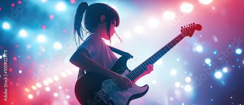 A musician performing on stage with dramatic lighting and a powerful presence during a live music event at night