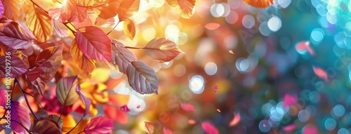 Vibrant Red Autumn Leaves Against A Blurred Bokeh Background