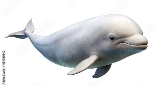 Beluga Whale on a transparent background.