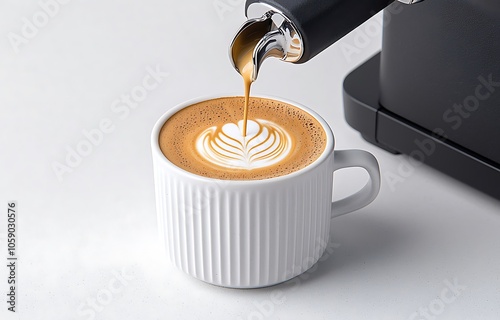 Espresso Machine Brewing Coffee Cup Pouring Drip photo